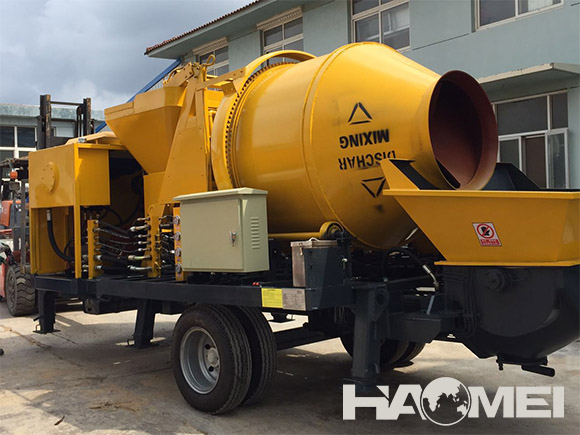 concrete mixer machine with pump